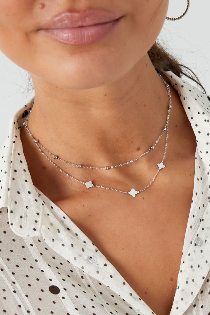 necklace double clover/balls h5Picture3
